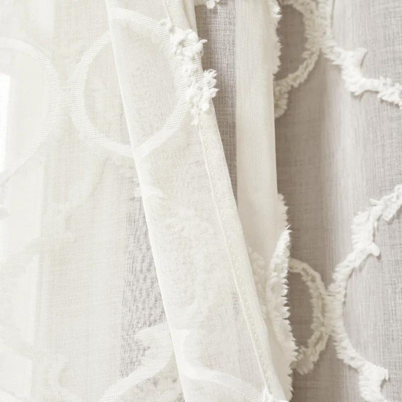 Lush Decor Avon Trellis Sheer Polyester Sheer Curtain Pair (Set of 2)