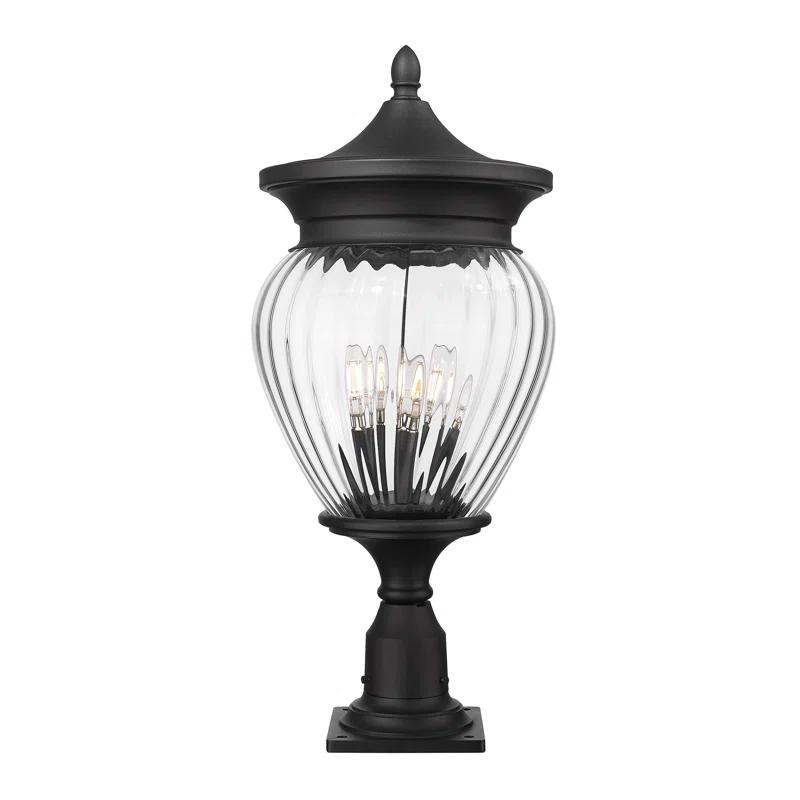 Z-Lite Davina 4 Light Outdoor Pier Mounted Fixture in Black