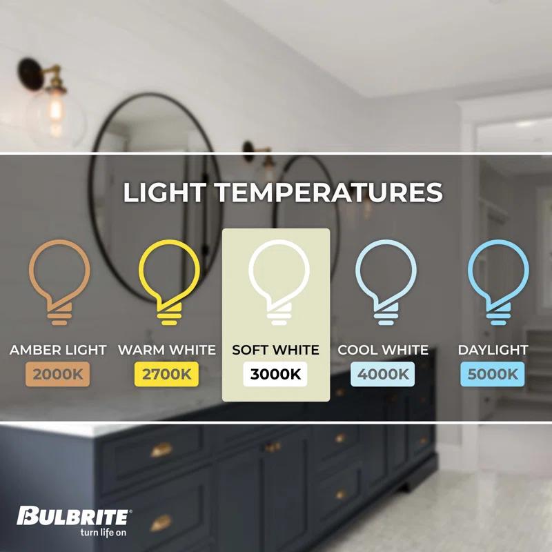 Bulbrite Industries 861424 60 Watt Equivalent ST18 E26/Medium (Standard) Dimmable 3000K LED Bulb (Set of 2)