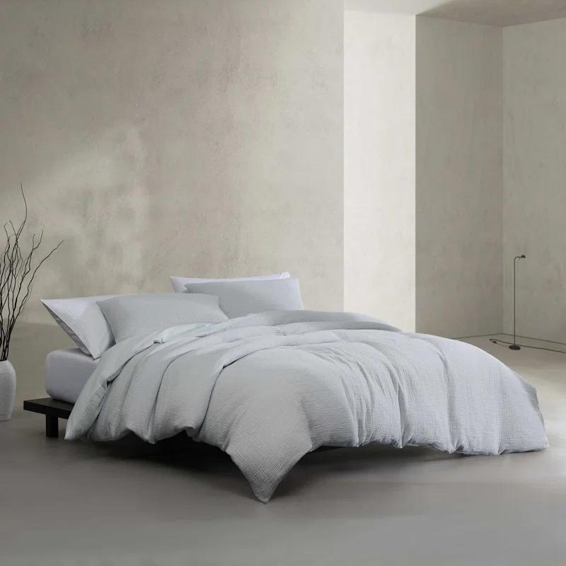 Calvin Klein Calvin Klein Washed Texture Solid Cotton Duvet Cover Set