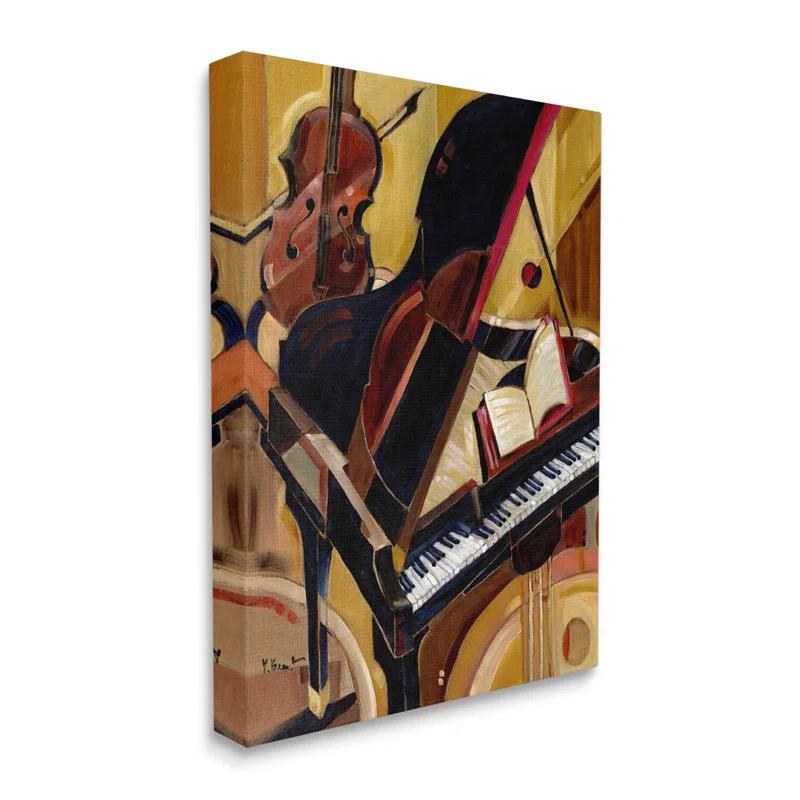 Stupell Industries " Musical Instruments Modern Piano " by Paul Brent Painting Print