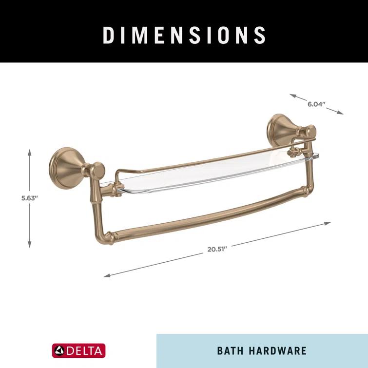 Delta Cassidy 18 in. Glass Shelf with Towel Bar