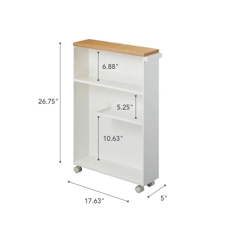 Yamazaki White Rolling Bathroom Cart