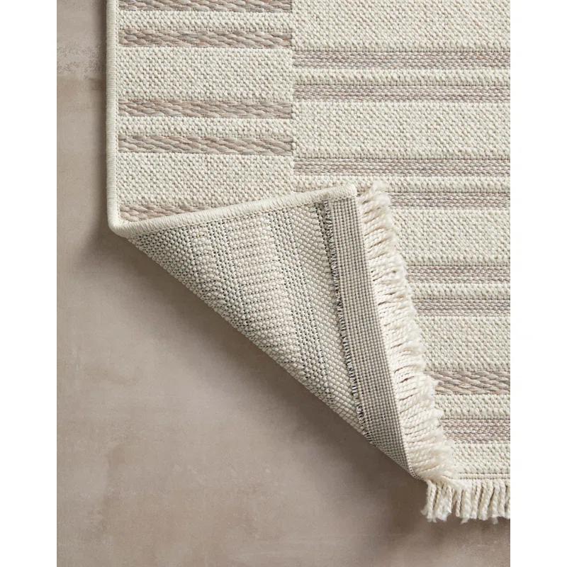 Malibu II Indoor / Outdoor Rug by Amber Lewis x Loloi - Ivory and Dove / 3'9" x 5'9"