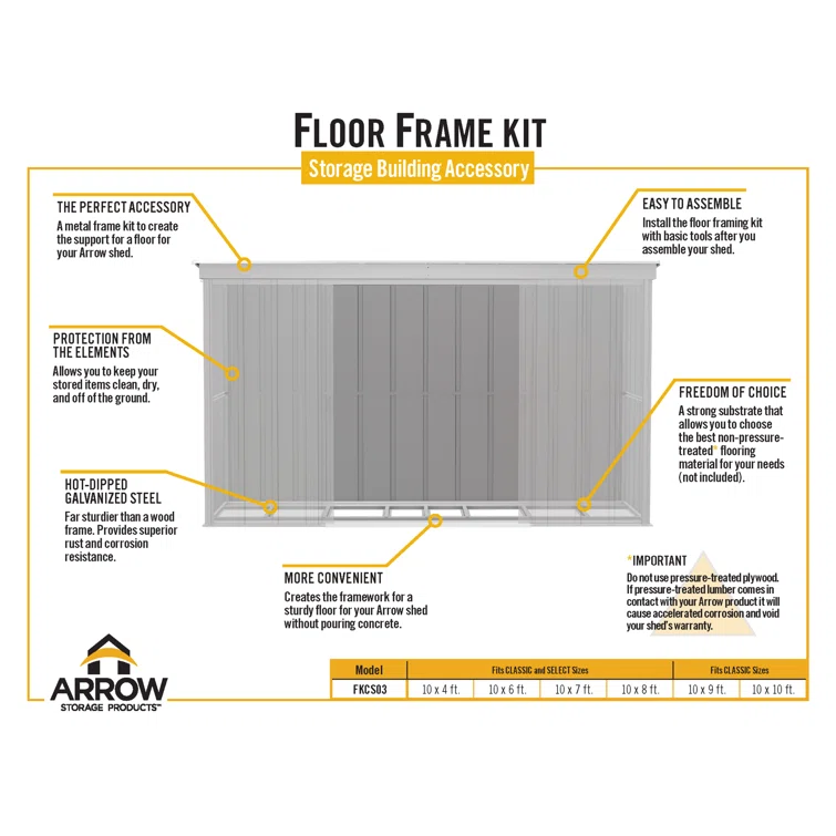 Arrow Arrow Rust Resistant Steel Flooring Kit
