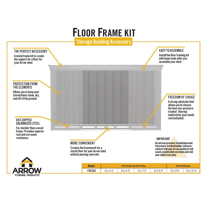 Arrow Arrow Rust Resistant Steel Flooring Kit