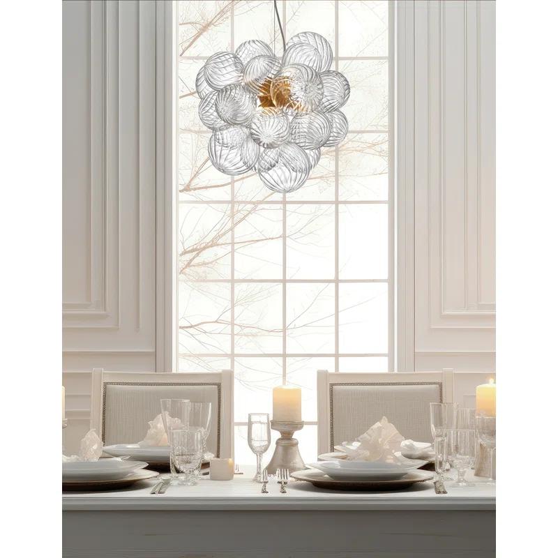 Dainolite Charlize 6 Light Pendant - Clear Spiral Glass
