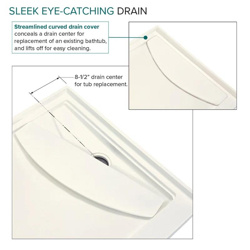 Transolid Transolid 60-in x 32-in Cast Solid Surface Tub Replacement Base Linear FSLB6032R-02