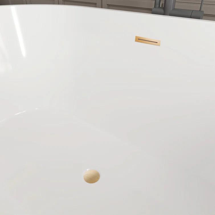 Vanity Art 54'' x 29'' Freestanding Soaking Acrylic Bathtub VA6815-NXSW-TG