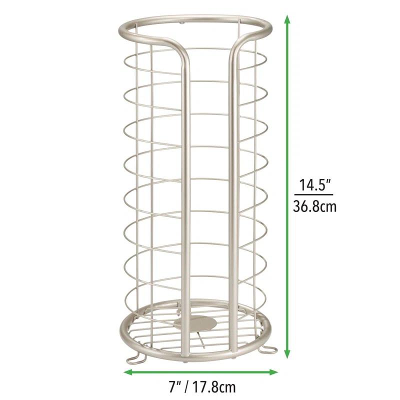 mDesign Metal Toilet Paper Holder Stand, Freestanding 3 Roll Reserve
