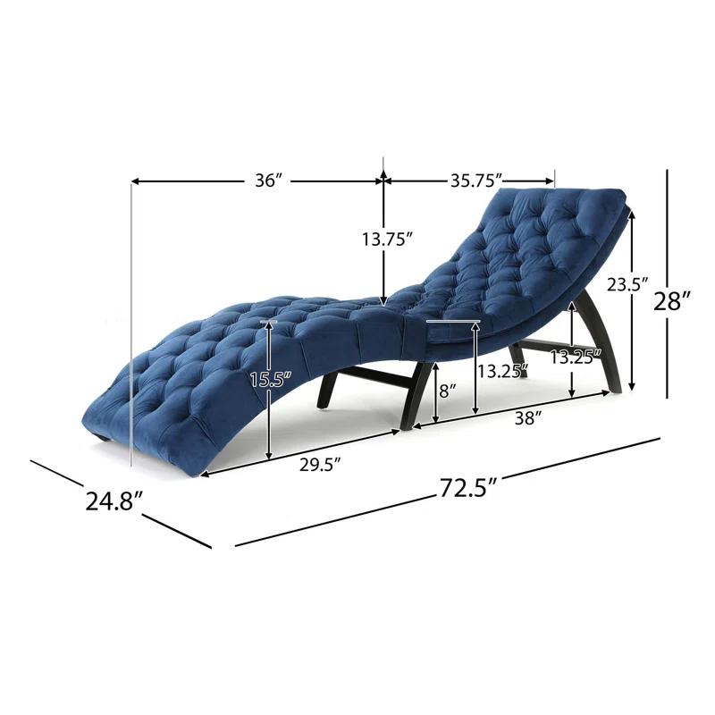 House of Hampton® Chaise Lounge With Velvet Fabric