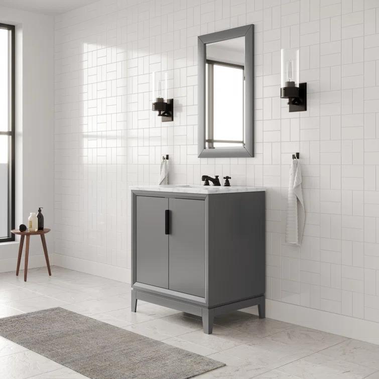Elizabeth 30" Cashmere Grey Single Bathroom Vanity with Carrara Marble Top