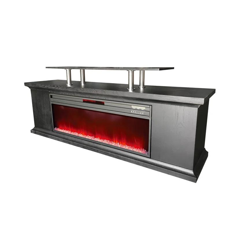 Lifesmart TV Stand for TVs up to 72" with Electric Fireplace Included