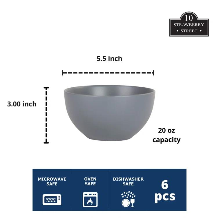 Wazee Matte 16 oz. Cereal Bowl (Set of 6)