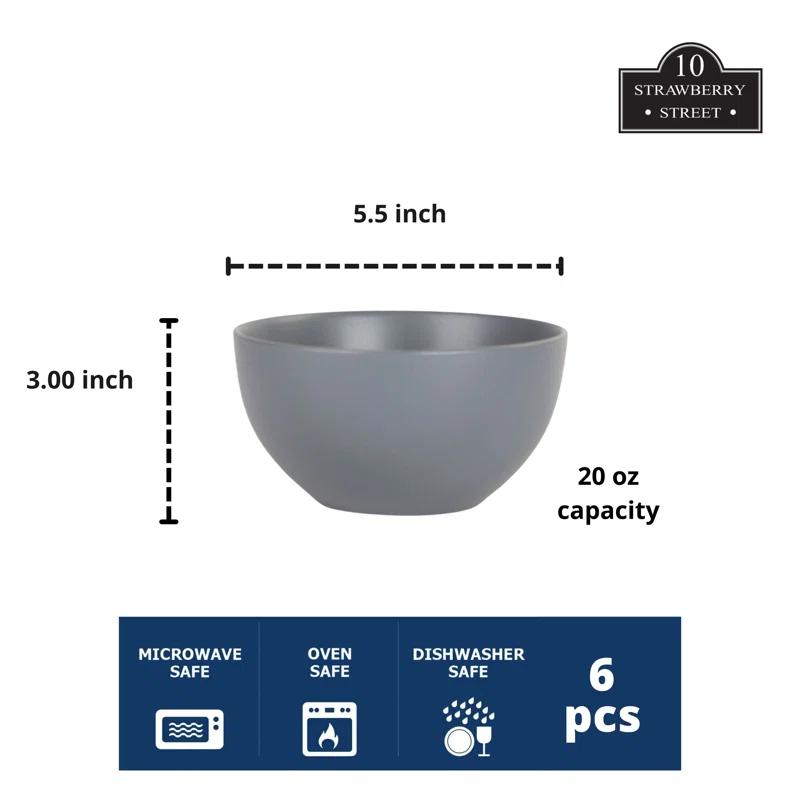 Wazee Matte 16 oz. Cereal Bowl (Set of 6)