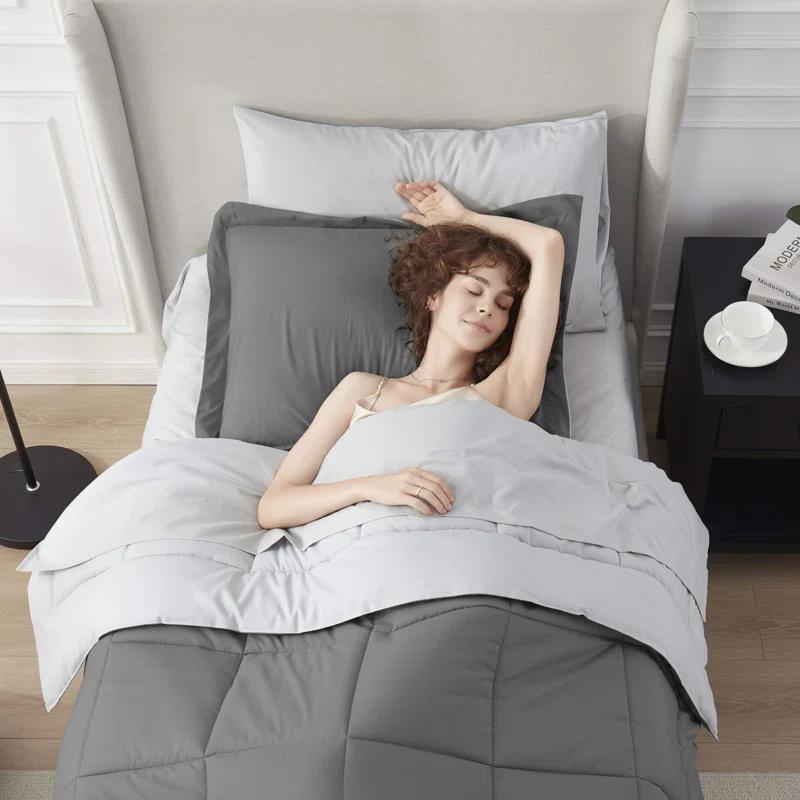 Nestl Bed-in-A-Bag Reversible Comforter Set with Bed Sheets