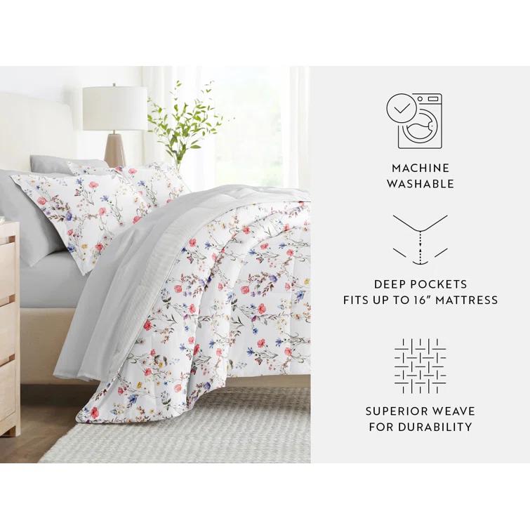 IEnjoy Home 7-Piece Bedding Bundle - Pattern Comforter and Sheet Set