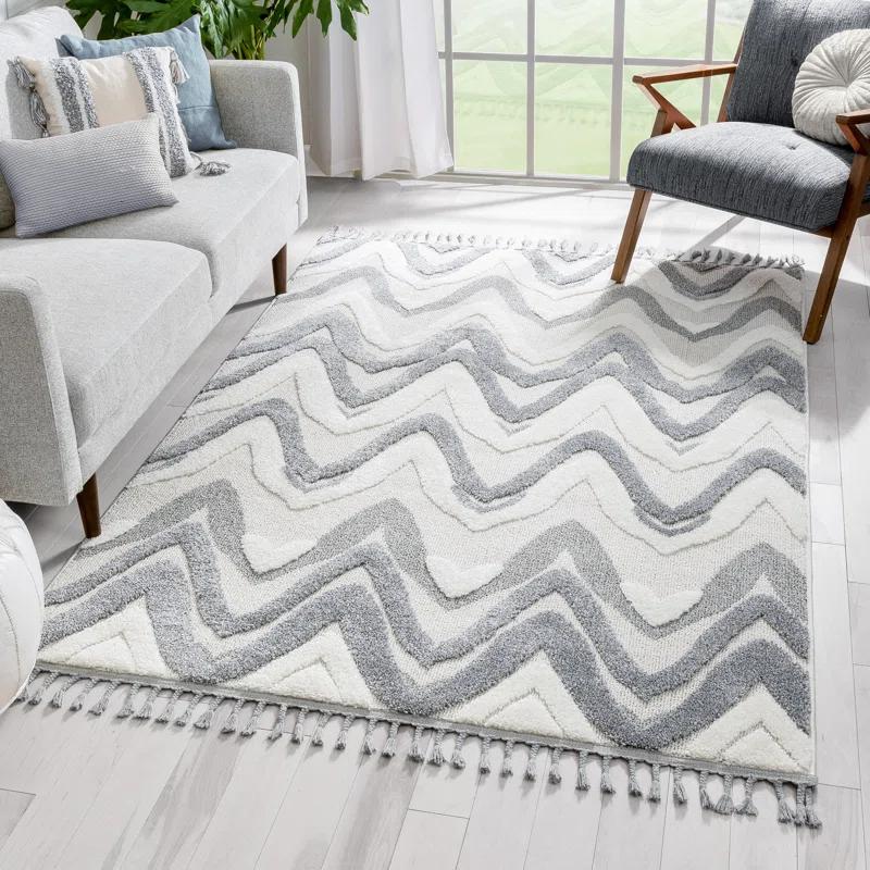 Union Rustic Raelynn Moroccan Cream/Gray Area Rug