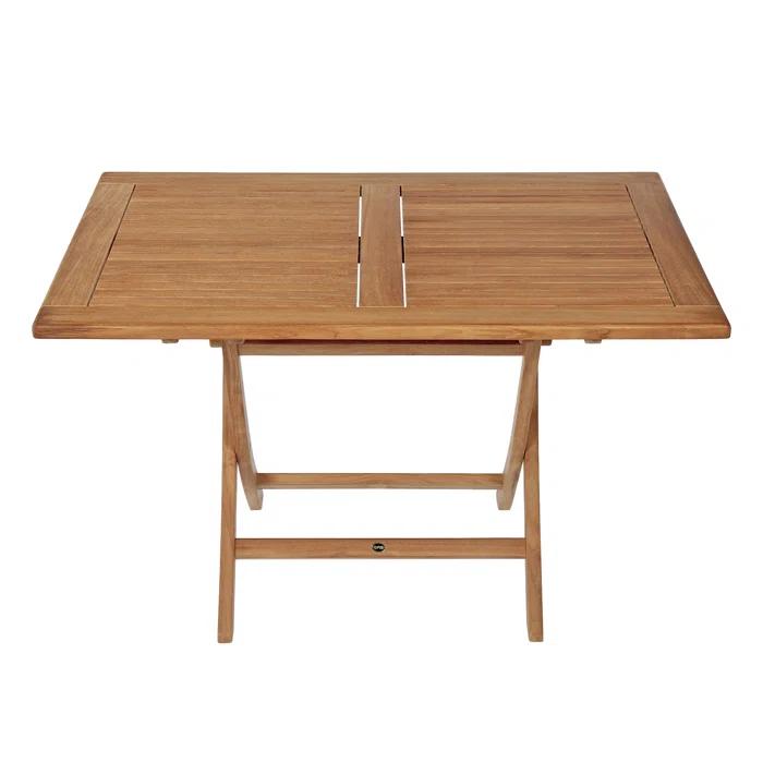 Teak Wood Folding Outdoor Dining Table, 59" Rectangular