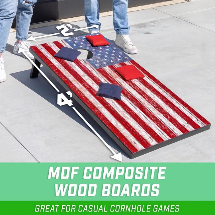 GoSports American Flag Regulation Cornhole Set with Carrying Case