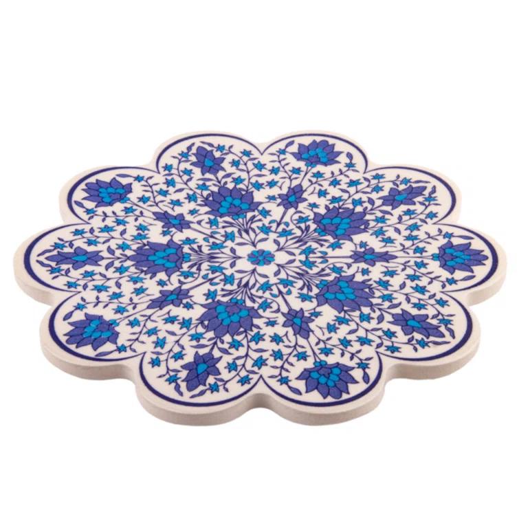 ARUN Vintage Style Ceramic Tile Trivet 7''