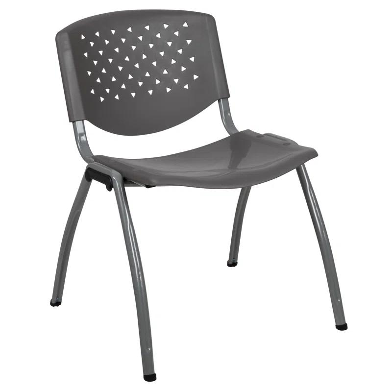 Flash Furniture Memphis 880 lb. Capacity Plastic Stack Chair with Powder Coated Frame