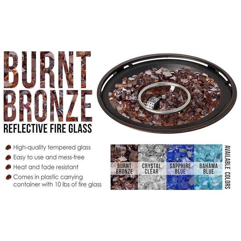 Fire Sense Fire Sense Premium Sparkling Reflective Tempered Fire Glass for Fire Pits Easy to Install-10 Lbs Crystal Clear