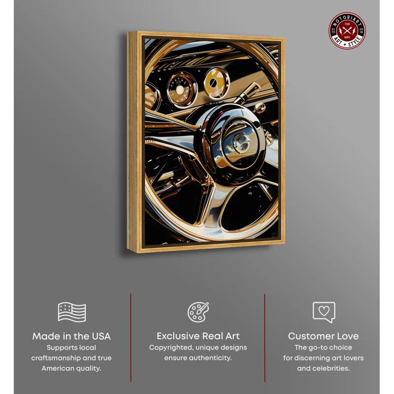 Notori Art Notoriart Elegant Steering Wheel Framed Car 1 Piece Canvas Wall Art