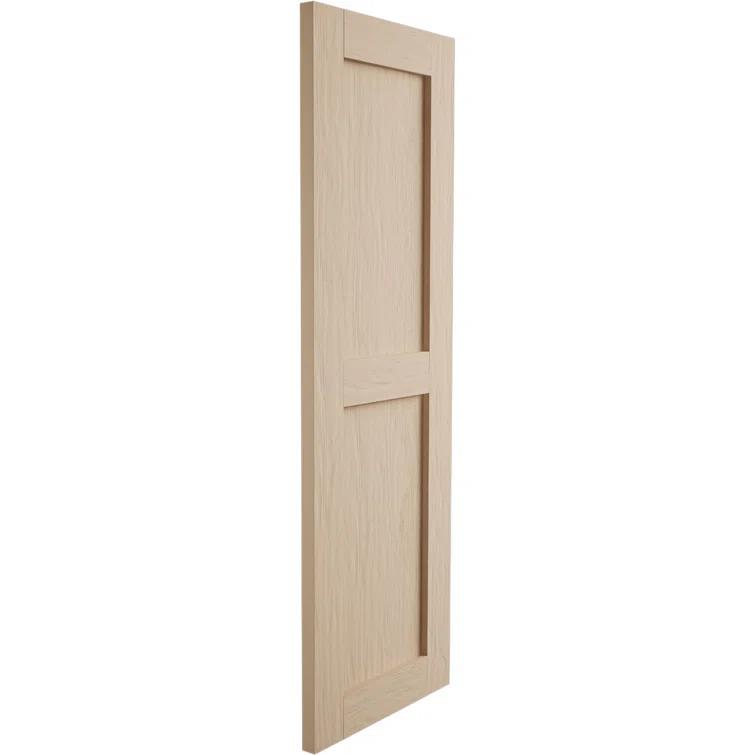 Ekena Millwork Rustic Two Equal Panel Flat Panel Faux Wood Shutters (Per Pair)