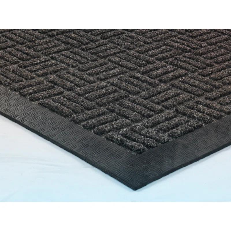 Ottomanson Carpeted Rubber Outdoor Non-Slip Outdoor Door Mat