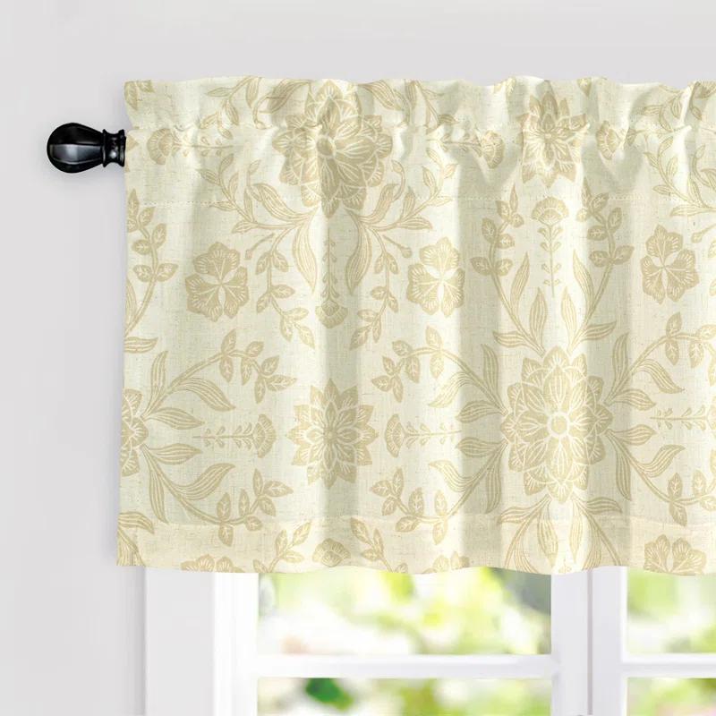 DriftAway Twyla Floral Tailored 52'' W Window Valance