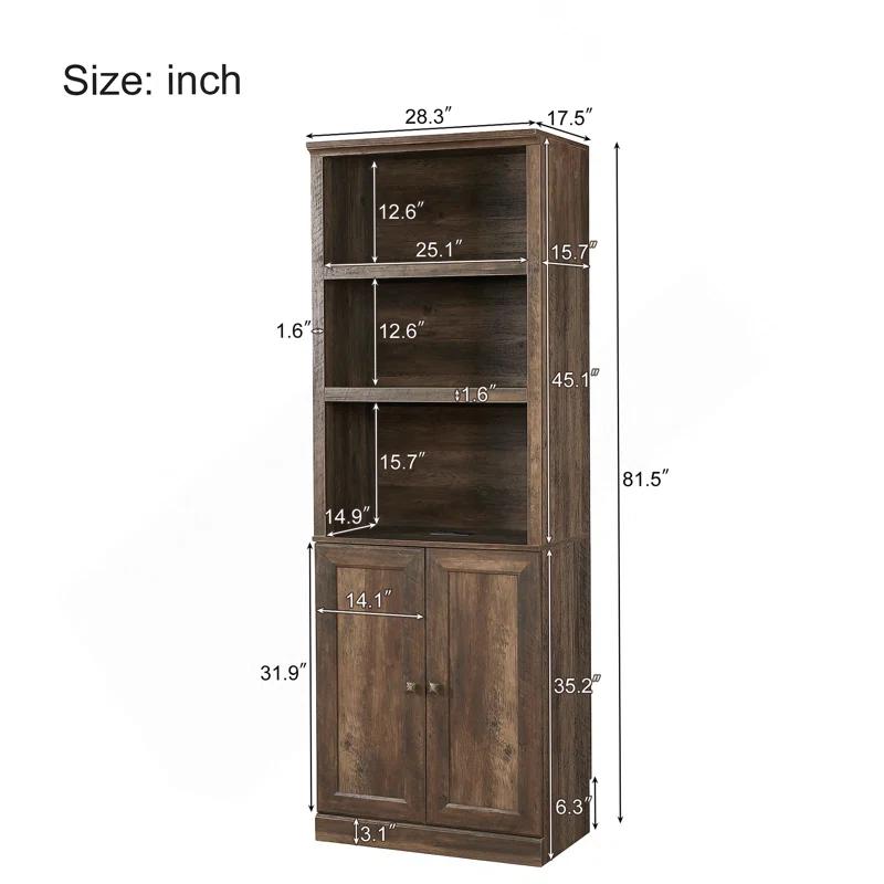 LOONGFIELD Full Size Half Self-Close And Open Murphy Bed With 2 Side Cabinet Storage Shelf, Cabinet Space-Saving Bed Perfect For Guest Room, Bed Room, Guest Room, Home Office