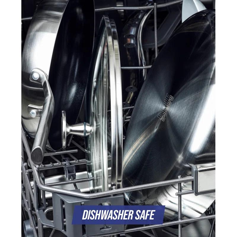 Blue Diamond Blue Diamond Cookware Tri-Ply Stainless Steel Ceramic Nonstick, 3.75QT Saute Pan Jumbo Cooker With Lid, PFAS-Free, Multi Clad, Induction, Dishwasher Safe, Oven Safe, Silver