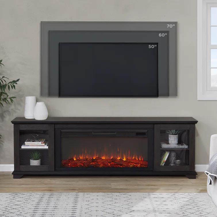 Real Flame Benjamin 81" Landscape TV Stand with Electric Fireplace by Real Flame
