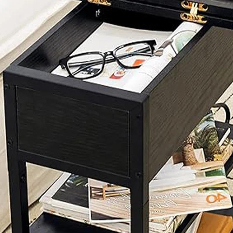 End Table with USB Ports and Outlets,Sofa Couch Table Bedside Table for Living Room Bedroom