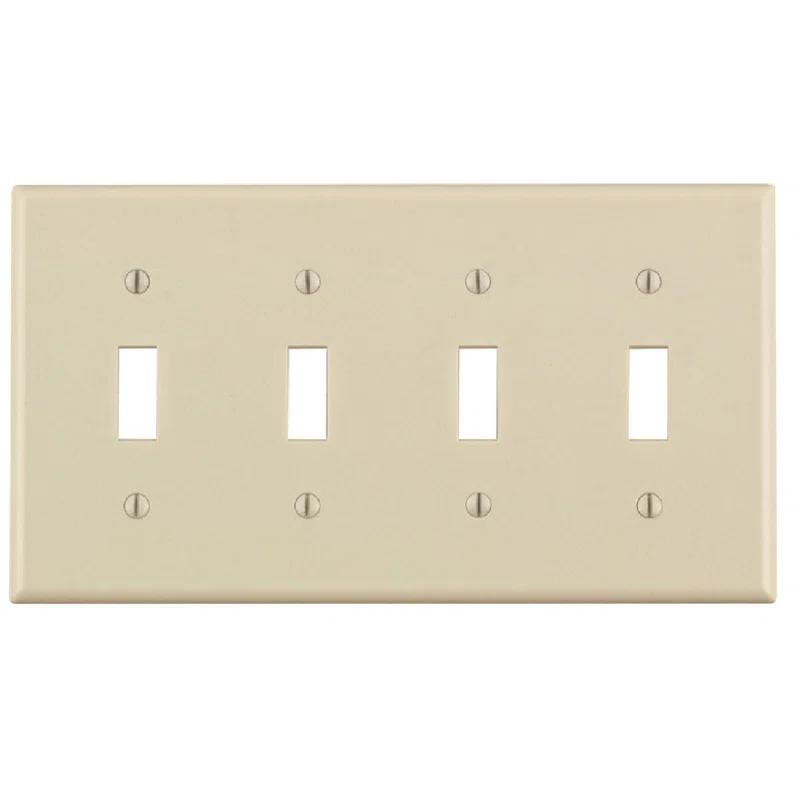 Leviton No Subject 4 - Gang Toggle Light Switch Standard Wall Plate