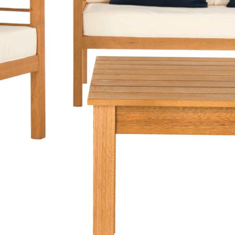 Wade Logan® Arlethe Wood 4 - Person Patio Conversation Sets with Cushions