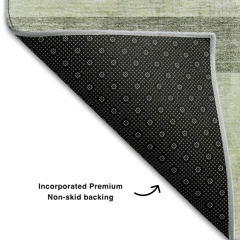 Premium Machine Washable Cerrito AMF568 Olive Rug