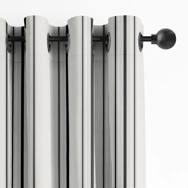 6ix Tailors Fine Linens August Stripe Grommet Drapery Panels - Pair