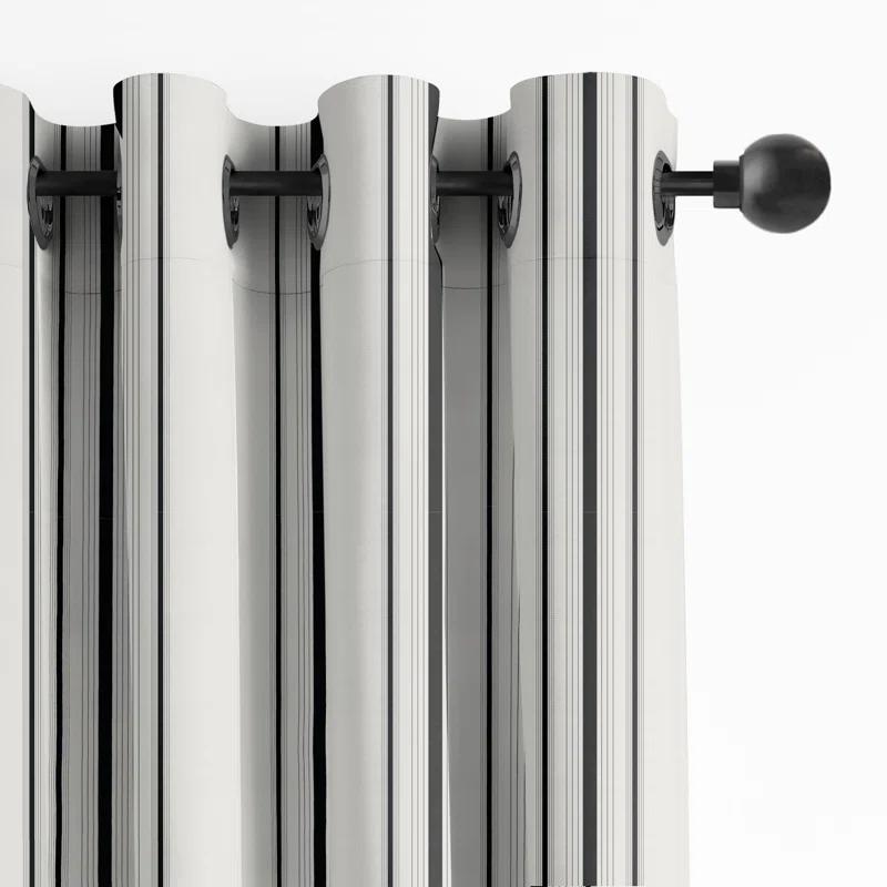 6ix Tailors Fine Linens August Stripe Grommet Drapery Panels - Pair