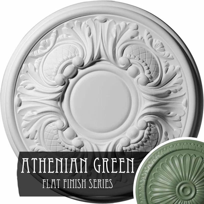 Ekena Millwork Endurathane Leaf Ceiling Medallion, 11 3/8"OD x 3 5/8"ID x 1 1/8"P (Fits Canopies up to 4 3/4"), Hand-Painted Gold Finish CM11WAAGF