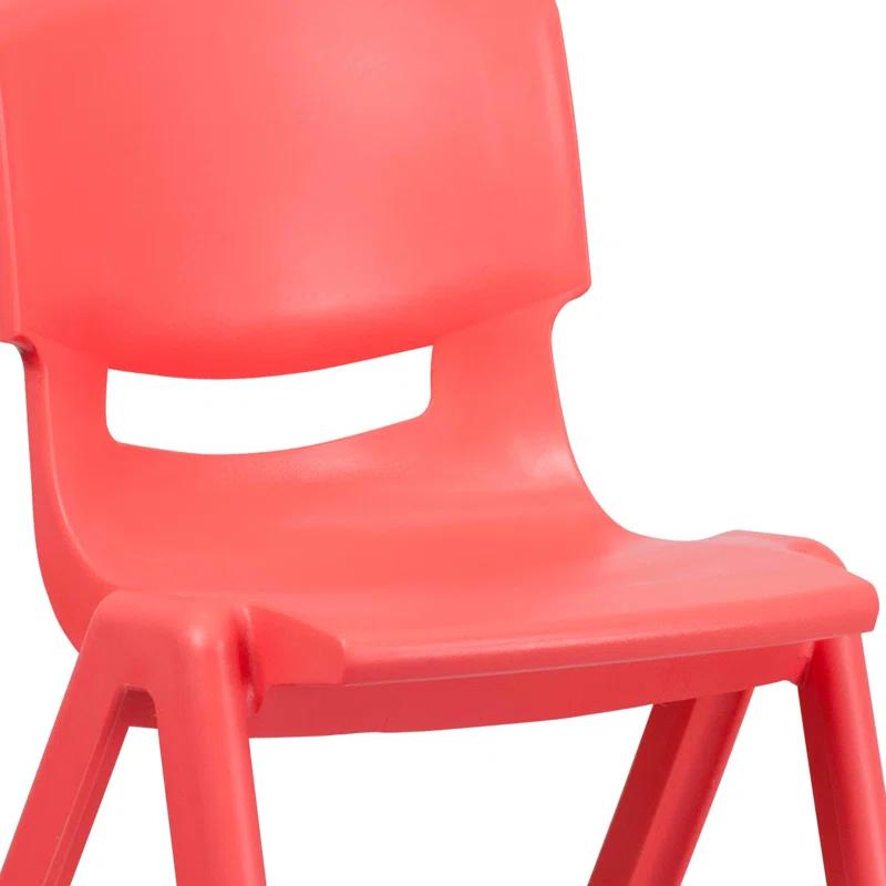 Flash Furniture Goddard Plastic Stack School Chair with Seat, 3rd-7th School Chair (Set of 4)