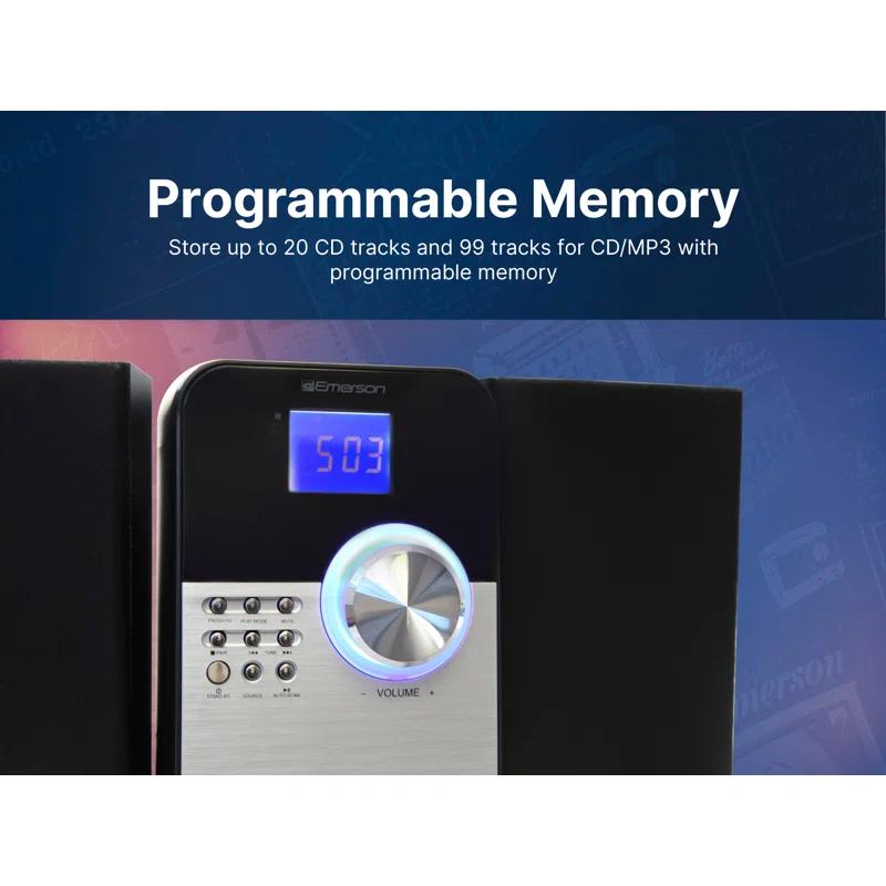 Emerson Emerson ES-4000 CD & MP3 Bluetooth FM Radio Microsystem, Black