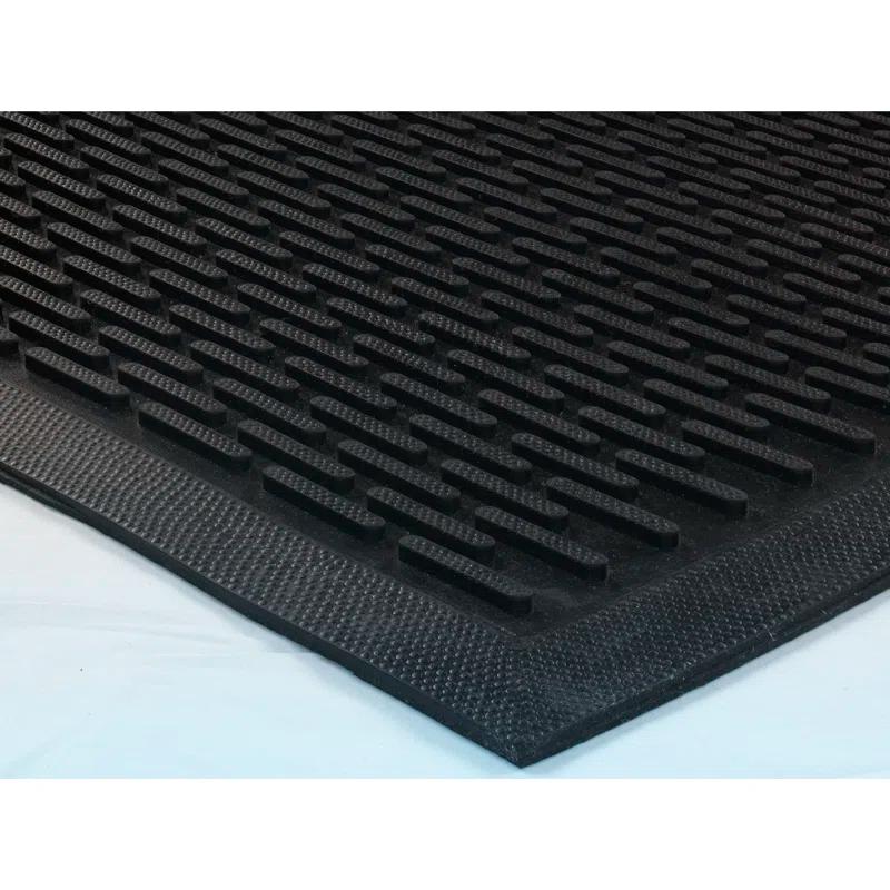 Ottomanson Easy clean, Waterproof Non-Slip Indoor/Outdoor Rubber Doormat, Black