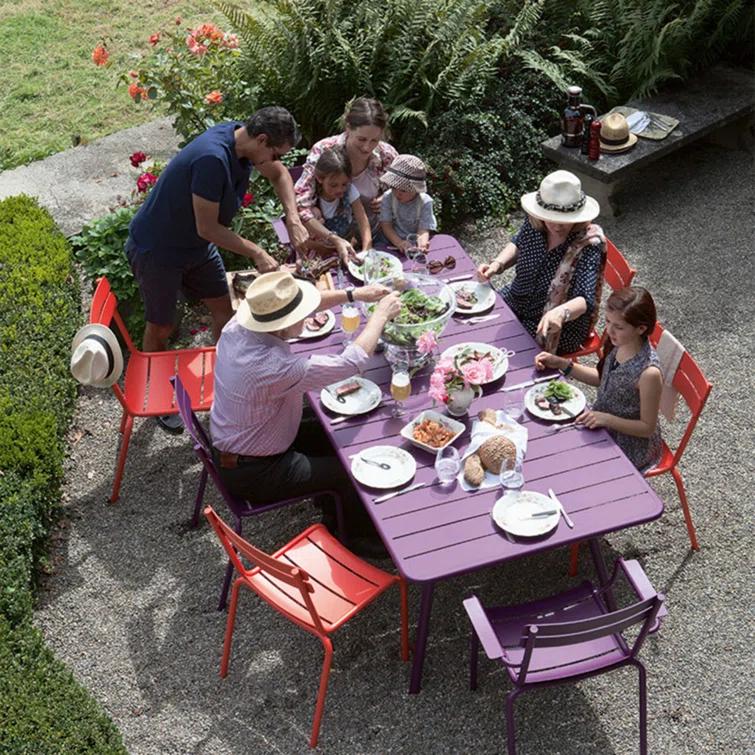 Luxembourg Aluminum/Powder Coated Aluminum Outdoor Stacking Dining Side Chair