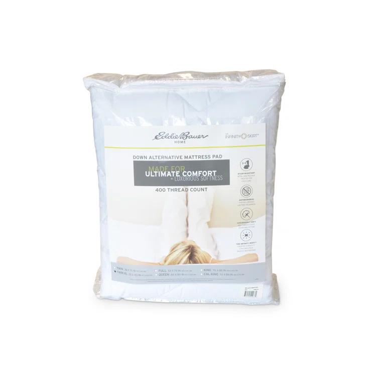Eddie Bauer Eddie Bauer Luxury Medium Plush Mattress Pad - Hypoallergenic, Deep Pocket Design - 400 TC - Assembled In The USA