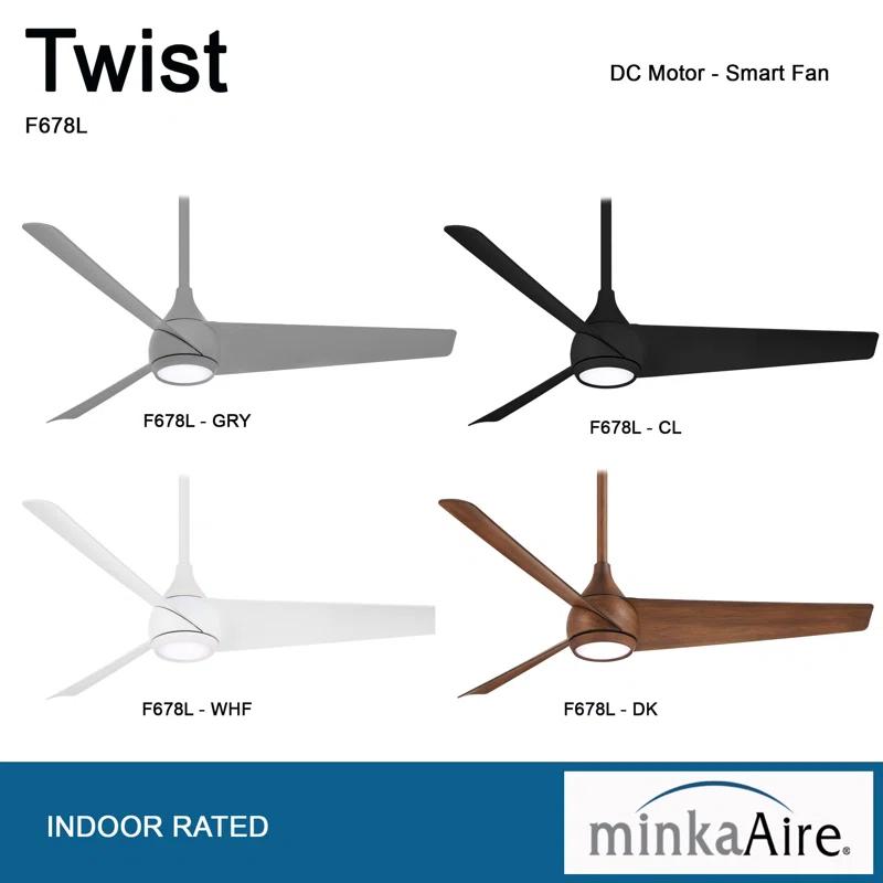 Minka Aire 52'' 3 - Blade LED Smart Standard Ceiling Fan with Remote Control and Light Kit Included
