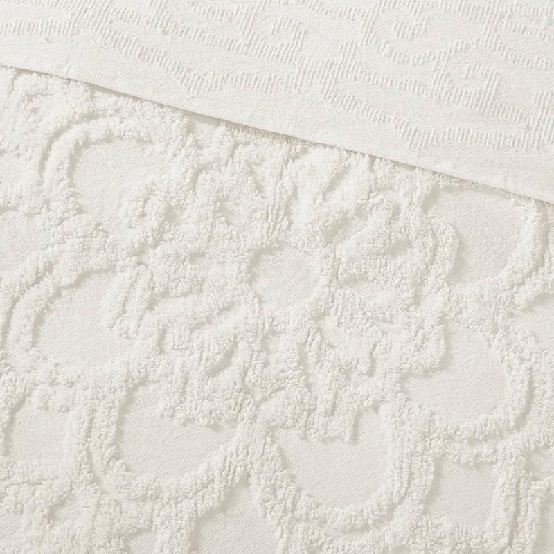 Madison Park Laetitia Tufted Chenille Cotton 3 Piece Medallion Duvet Cover Set