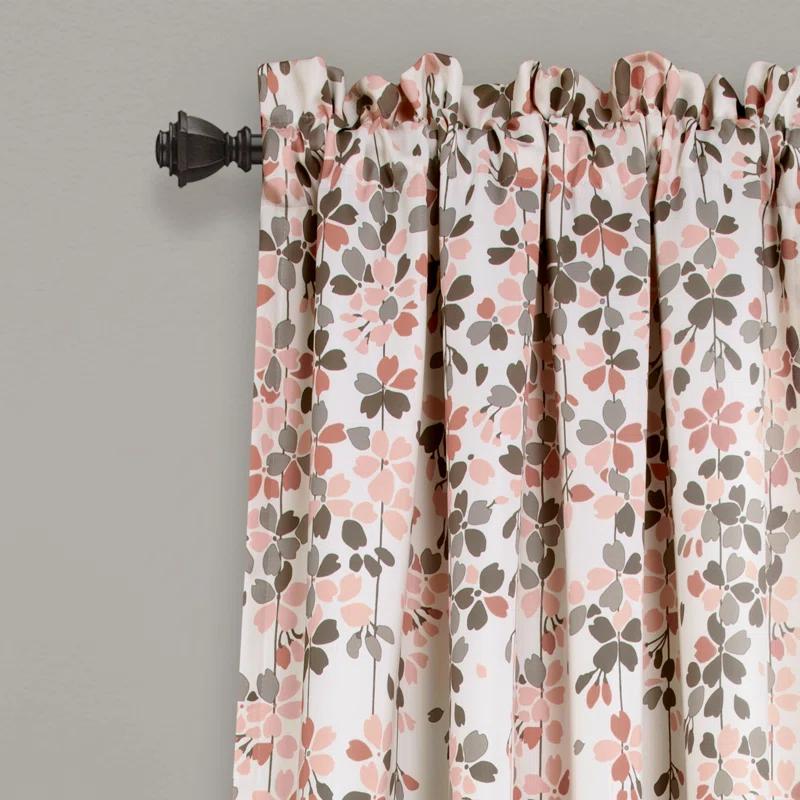 Lush Decor Weeping Flowers Floral Room Darkening Thermal Rod Pocket Curtain Panels (Set of 2)