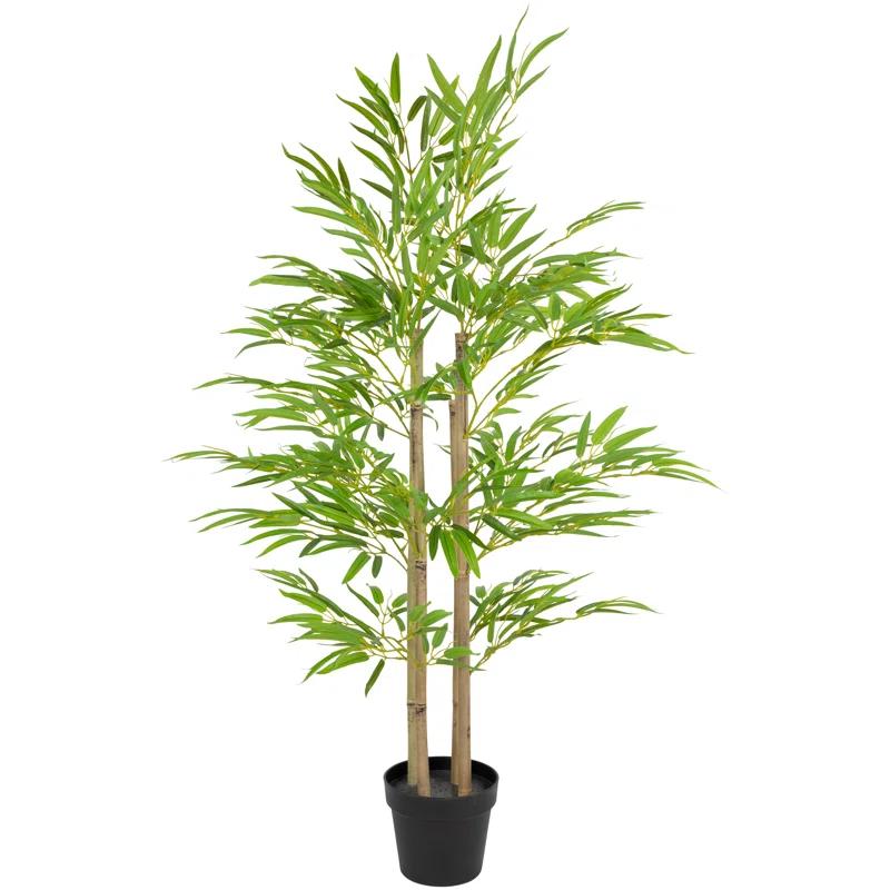 Northlight Seasonal 47" Green and Brown Potted Two Tone Artificial Bamboo Plant